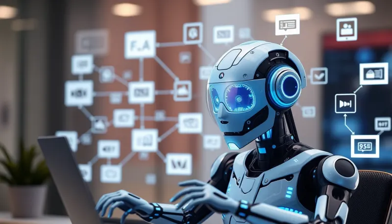Streamline content creation with our intuitive AI workflow builder for automated FAQs in media and publishing.
